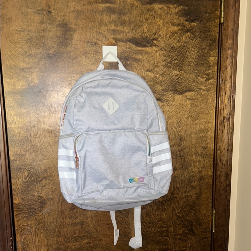 Adidas Gray and White Backpack